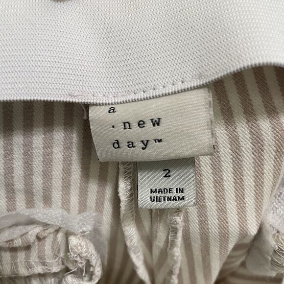 A New Day Women's Size 2 Striped High Rise Side Zip Skinny Ankle Stretch Pants - Picture 5 of 6